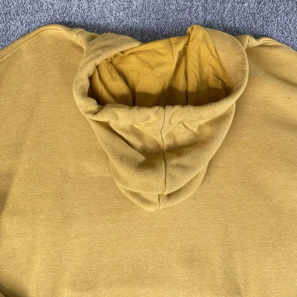 Nike Sportswear Men's Hoodie Sweatshirt Yellow Fleece Terry Cloth Lined Size L